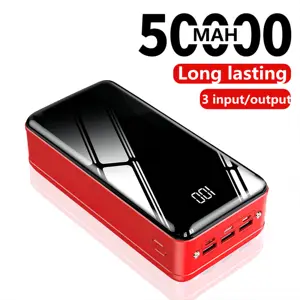 OEM Logo 50000mAh Powerbank Larger Capacity Power Bank Portable 50000mAh Power Banks Super Capacity Charger With Dual LED Lights