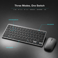 Clavier et souris sans fil ultra-minces rechargeables 78 touches pour ordinateur de bureau, PC portable et tablette