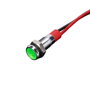 Petite <span class=keywords><strong>diode</strong></span> LED métallique industrielle de 6/8/10/12 mm, indicateur de signal, étanche IP65 avec <span class=keywords><strong>fil</strong></span> rouge, 36 V, durée de vie de 50 000 heures - Product Image 4