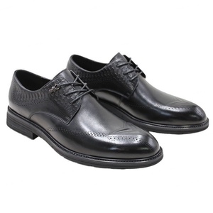 Chaussures Derby pour hommes en cuir pleine fleur haut de gamme, imperméables, avec broderies décoratives, pour tenue d'affaires formelle, collection automne - Product Image 3
