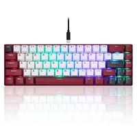 Motospeed BK67 BT 5.0 Nirkabel Kabel Mekanik 60% Keyboard Gaming ABS Keycaps 67 Tombol Merah Biru Saklar Driver untuk PC Laptop