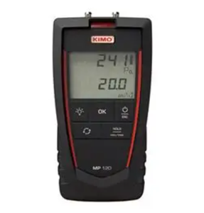 Micromanomètre portatif KIMO MP120, pression différentielle 1000 Pa, vitesse de l'air 0-40 m/s, écran LCD rétroéclairé, IP54, maintien des données, Min/Max - Product Image 4
