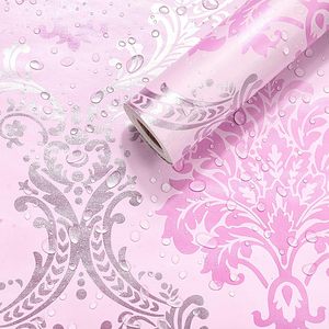 Stickers muraux Papier peint Roses roses (45x1000 <span class=keywords><strong>cm</strong></span>) Bouquet de fleurs Autocollant Chambre Décoration murale PVC, Blanc - Product Image 4