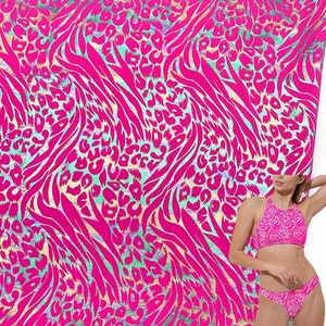 Thấp Moq Long Lanh Mystique Động Vật In Kim Loại Lá 4 Cách Căng Polyamide <span class=keywords><strong>Spandex</strong></span> Vải Hiệu Suất Đồ Bơi Vải - Product Image 1