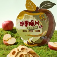 Gezonde Knapperige Pu-erh Thee Smaak Gedroogde Appelchips Natuurlijk Gedroogd 38g Appel Fruit Snacks OEM Beschikbaar Groothandel