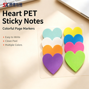 Heart Shaped PET Sticky <b>Notes</b> Colorful Page Markers Easy to Write Clean Peel Multiple Colors - Product Image 1