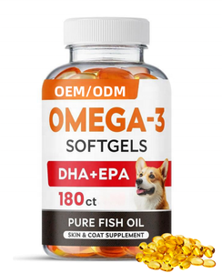 OEM/ODM kapsul minyak ikan Omega 3 dengan asam lemak EPA + DHA untuk anjing mengurangi penumpahan & gatal-mendukung sendi & otak & hati - Product Image 1