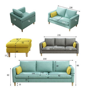 أريكة حديثة من القطن والكتان بثلاثة مقاعد، أريكة رخيصة، أثاث غرفة المعيشة، أريكة داخلية على شكل حرف L - Product Image 6