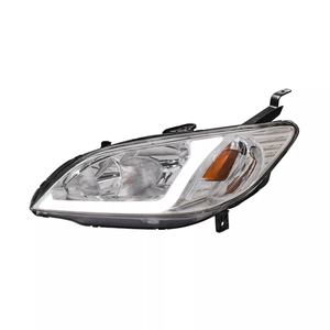 Aplicar al faro delantero JDM del coche para Honda Civic 2004 2005 <span class=keywords><strong>barra</strong></span> LED carcasa negra faros delanteros luces - Product Image 1