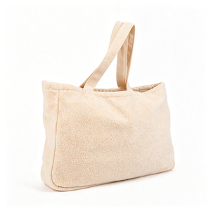 Bolsas de Mano Extra Grandes de Tela de Rizo Suave, Personalizadas, de Algodón, para Playa, Piscina, Yoga, con Asas para el Hombro - Product Image 1