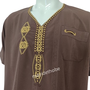 2025 nuevo diseño Thobe marroquí para niños fuente de fábrica ropa islámica modesta para hombres vestido bordado árabe transpirable para - Product Image 3