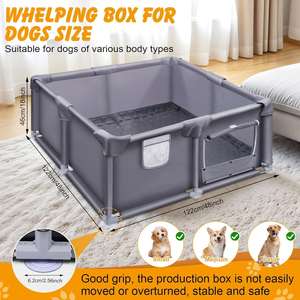 Indoor Large Breed 150D Oxford Fabric Waterproof Puppy Playpen Dog Whelp Box for Puppies - Product Image 2