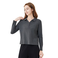 Polo de yoga et fitness en viscose de bambou pour femme – Tissu extensible, soyeux, doux et respirant – Idéal printemps-été – Manches longues