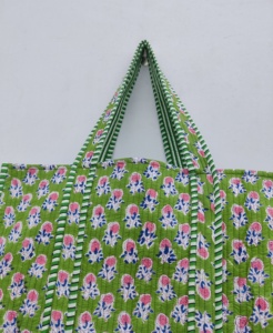 Sac fourre-tout en coton 100% réversible, grand, multicolore, imprimé animal, bohème, fait à la main, écologique, durable, robuste, pour les courses - Product Image 2