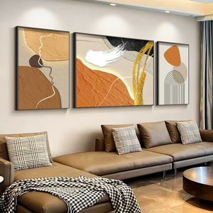 3D venta al por mayor moda moderna tríptico pintura al óleo abstracta minimalista sala de estar Mural textura pura pintada a mano decoración pintura - Product Image 6