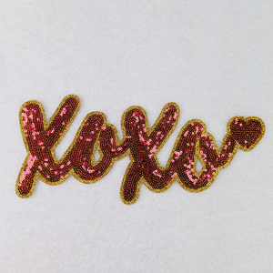 Designer Clothing Patches Large Valentines Heat Transfer Patches Valentines Chenille Iron on Patches - Product Image 6