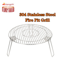 Grill de camping pliable en acier inoxydable, barbecue portable sur trépied, grill sans fumée pour la randonnée, le camping, les accessoires pour foyer extérieur