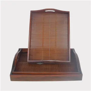 Factory High Quality <b>Bamboo</b> Serving Tray Handicraft Weaving Craft with Decorative Model Pattern made in Vietnam - Product Image 1