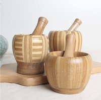 Pilon multifonctionnel manuel en bambou pour ail, épices, fruits et légumes, gingembre et ail