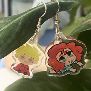 Groothandel Custom Cartoon Anime Acryl Oorbellen Schattig Meisje Transparant Acryl Hars Oorbel Als Sieraden - Product Image 2