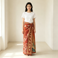 Kain Sarung Cetak Harga Pabrik Murah 100% Poliester Ramah Lingkungan Anti-Pilling Bernapas Batik Thailand untuk Penutup Pantai Anak Perempuan