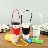 Sac en toile de coton personnalisé, fourre-tout pour boisson, sachet porte-gobelet, de thé au lait, de café, avec poignée, pièces