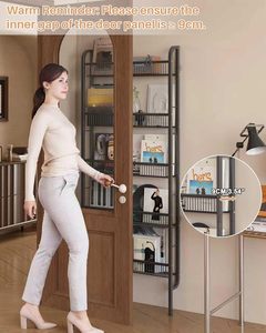 Étagère à 5 niveaux en métal étroit de 17,5 pouces de large pour rangement derrière la porte, bibliothèque étroite, étagère à épices pour cuisine, garde-manger, salle de bain, placard, buanderie - Product Image 3