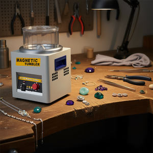 Magnetic Tumbler Jewelry <b>Polisher</b> 180mm KT-185 2000 RPM Adjustable Direction Cleaner For Ring Making Plastic White - Product Image 2