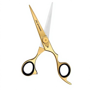 Ciseaux de barbier, ciseaux de coiffure avec des lames à bords lisses et tranchants, ciseaux à cheveux dorés, 6,5 pouces, acier inoxydable - Product Image 1
