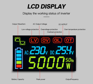 Inversor JYINS de 24V/48V a 220V, Onda Sinusoidal Pura, Inversor Solar Fuera de la Red, 5000W, Salida Única - Product Image 3