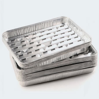 Barquette en aluminium jetable de 260x185x60 mm, plateau de restauration de qualité alimentaire, barquette rectangulaire pour pâtisserie avec couvercle en carton