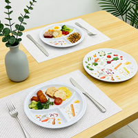 Assiette de portion saine en mélamine personnalisée de 21,5 cm pour diabétiques, avec impression de légumes et d'aliments