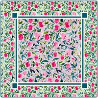 Tapis de Mahjong Chinoiserie de Luxe 33 pouces, Motif Vermeil, Blocs de Couleurs Vives, Silencieux, Antidérapant, Tapis de Table Portable