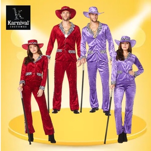 Costume de <span class=keywords><strong>gangster</strong></span> pour femmes, tenue de performance pour fête d'Halloween, carnaval, années 70, années 80, costume de pimps rouge, déguisement de film télévisé, vente en gros - Product Image 1