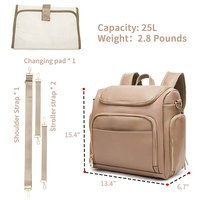 Sac à dos à langer en cuir grande capacité personnalisé pour maman, avec matelas à langer intégré, idéal pour les voyages