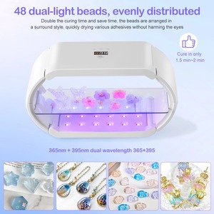 UV <b>Light</b> Resin Double-Sided UV Resin Curing Dryer 48 LED Beads 4 <b>Timer</b> Foldable Molds for Home Use Jewelry Making DIY Crafts - Product Image 5