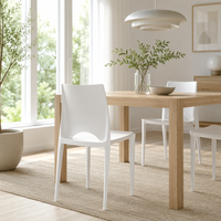 Chaise de salle à manger d'extérieur en plastique moderne Nordic Bellini – Design élégant, minimaliste et créatif pour la maison, non pliable, idéale pour les cafés et les salles de conférence