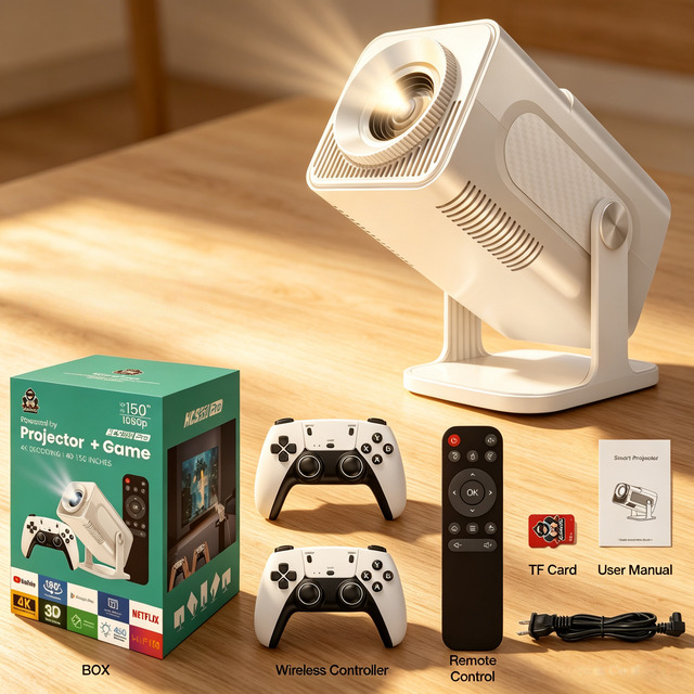 HCS350 Pro 2026 Hot Sale H713 Game Projector 150 Inch Auto Zoom Portable Game Projector