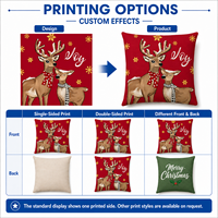 Housse de coussin décorative de Noël en gros avec motif renne, taie d'oreiller de vacances pour canapé, chambre et décoration intérieure