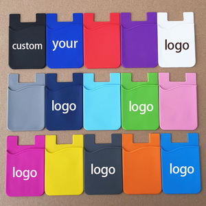 Custom Logo Adhesive Sticker Mobile Phone Back Cards Wallet Case Credit ID Card Holder Cell Phone Card Holder Pocket 5.8 x 8.8cm - Product Image 3