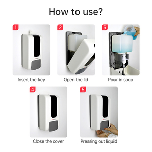 Dispenser per sapone liquido montato a parete <span class=keywords><strong>da</strong></span> 1200ml pompa manuale Dispenser per sapone a parete supporto sapone - Product Image 4