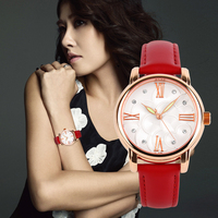 Reloj de Lujo para Mujer, OEM, Personalizado, Clásico, 100M Resistente al Agua, Luminoso, de Acero Inoxidable, con Correa de Cuero, 34MM, de Cuarzo