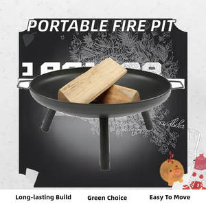 Brasero Portátil de Mesa de 24 Pulgadas, de Alta Calidad, con Tres Patas, de Acero para Exteriores, Fácil de Montar - Product Image 3