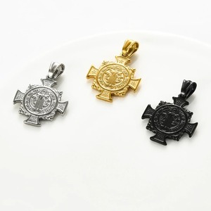 Colgante de Cruz con Medalla de San Benito Vintage de Acero Inoxidable para Hombre y Mujer, Amuleto de Oración de San Benito, Joyería - Product Image 3