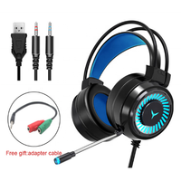 Headset Game RGB dengan Mikrofon, Headphone Stereo Hifi Suara Stereo Hifi untuk Komputer PC Xbox PS4