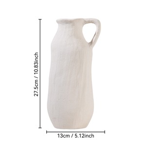 Jarrón de Cerámica Artesanal MSH Estilo Wabi Sabi <span class=keywords><strong>con</strong></span> Textura Tallada para Flores <span class=keywords><strong>Secas</strong></span>, Decoración de Recibidor - Product Image 4