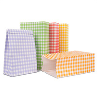Sacs en papier kraft à carreaux en gros sans poignées, sacs cadeaux bon marché, sacs en papier SOS sans poignée, sacs en papier blanc et brun