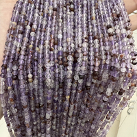 Perles en pierre naturelle facettées de 2 mm, 3 mm, 4 mm, perles en cristal de pierre précieuse, perles fantômes violettes pour la fabrication de bijoux