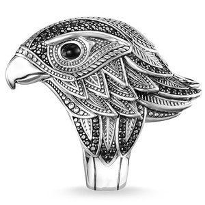 Anillos de banda pesada gruesa dominante <span class=keywords><strong>Punk</strong></span> de moda para hombres anillos de águila realistas de plata antigua Vintage personalizados para hombres - Product Image 6