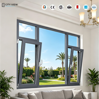 Ventanas de Triple Cristal con Rotura de Puente Térmico de Aluminio de Alta Calidad y Eficiencia Energética, Estilo Europeo, para Casas Pasivas